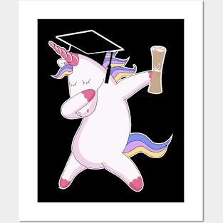 Graduation Dabbing Unicorn Posters and Art